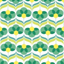 Servietten - Geo-Blumen Grün